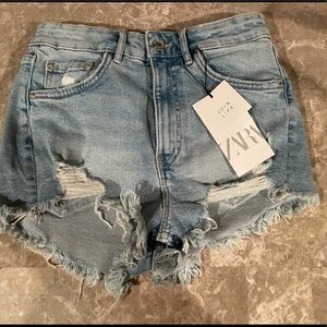 Brand new Zara high rise jean shorts size 36 US 4